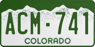 CO license plate ACM741