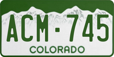 CO license plate ACM745