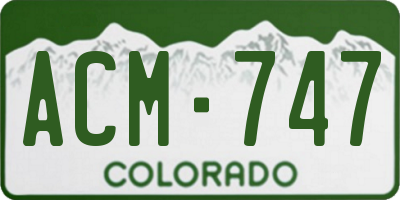 CO license plate ACM747