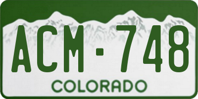 CO license plate ACM748