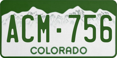 CO license plate ACM756