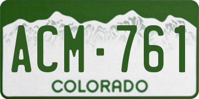 CO license plate ACM761