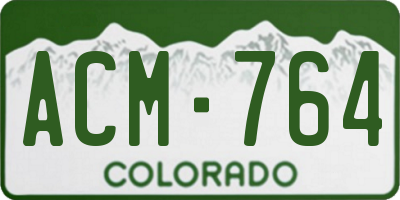 CO license plate ACM764