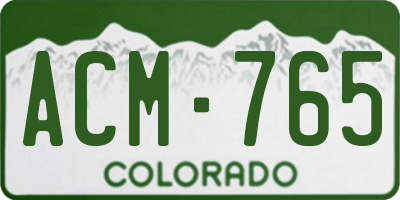 CO license plate ACM765