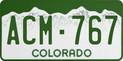 CO license plate ACM767