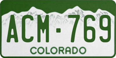CO license plate ACM769