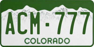 CO license plate ACM777