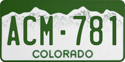 CO license plate ACM781