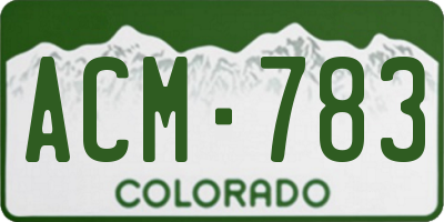 CO license plate ACM783