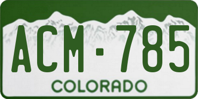 CO license plate ACM785