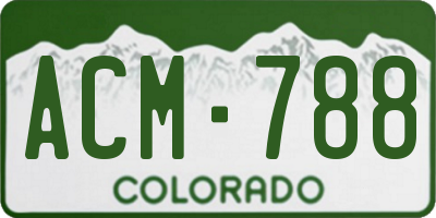 CO license plate ACM788