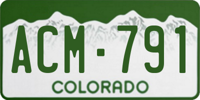 CO license plate ACM791
