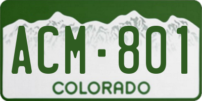CO license plate ACM801