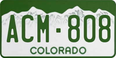 CO license plate ACM808
