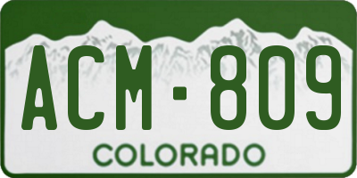 CO license plate ACM809