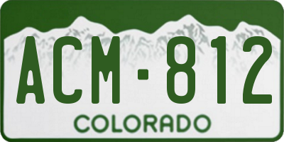 CO license plate ACM812