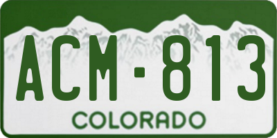 CO license plate ACM813