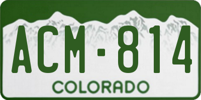 CO license plate ACM814