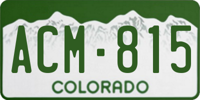 CO license plate ACM815