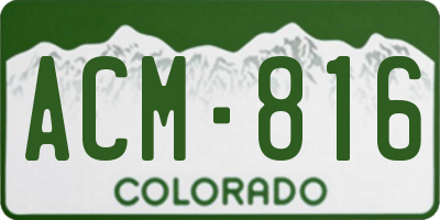 CO license plate ACM816