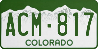 CO license plate ACM817