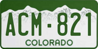 CO license plate ACM821