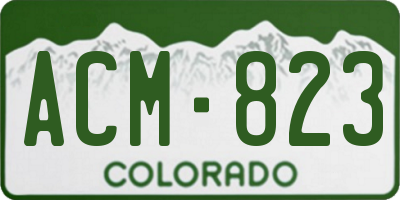 CO license plate ACM823