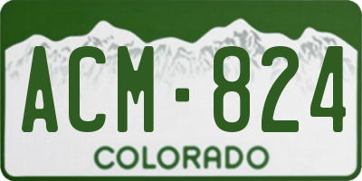 CO license plate ACM824