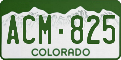 CO license plate ACM825