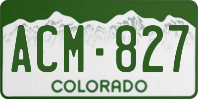 CO license plate ACM827