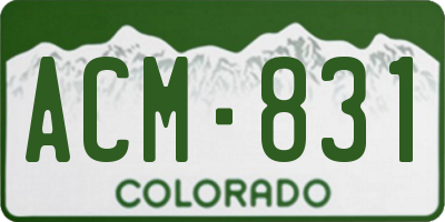CO license plate ACM831