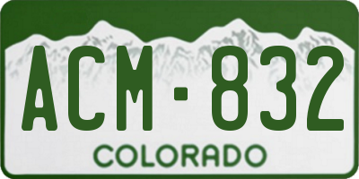 CO license plate ACM832