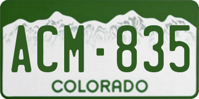 CO license plate ACM835