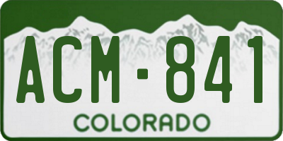 CO license plate ACM841