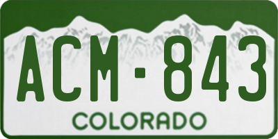 CO license plate ACM843