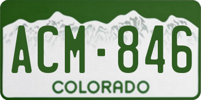 CO license plate ACM846