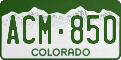 CO license plate ACM850
