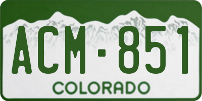 CO license plate ACM851