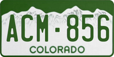 CO license plate ACM856