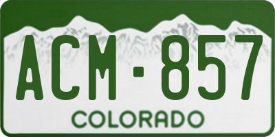 CO license plate ACM857