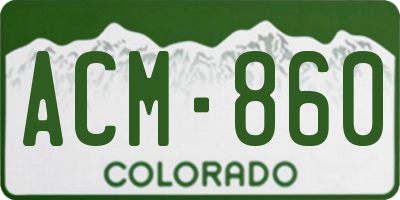 CO license plate ACM860
