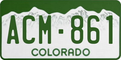CO license plate ACM861