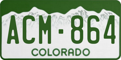 CO license plate ACM864