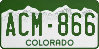 CO license plate ACM866