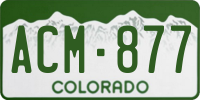 CO license plate ACM877