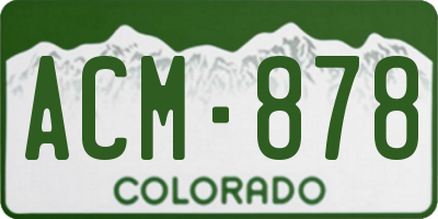 CO license plate ACM878