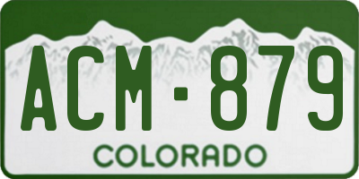 CO license plate ACM879
