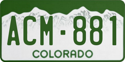 CO license plate ACM881