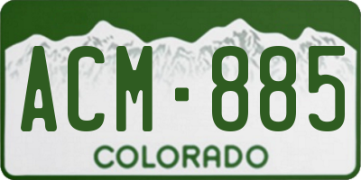 CO license plate ACM885