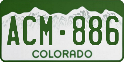CO license plate ACM886